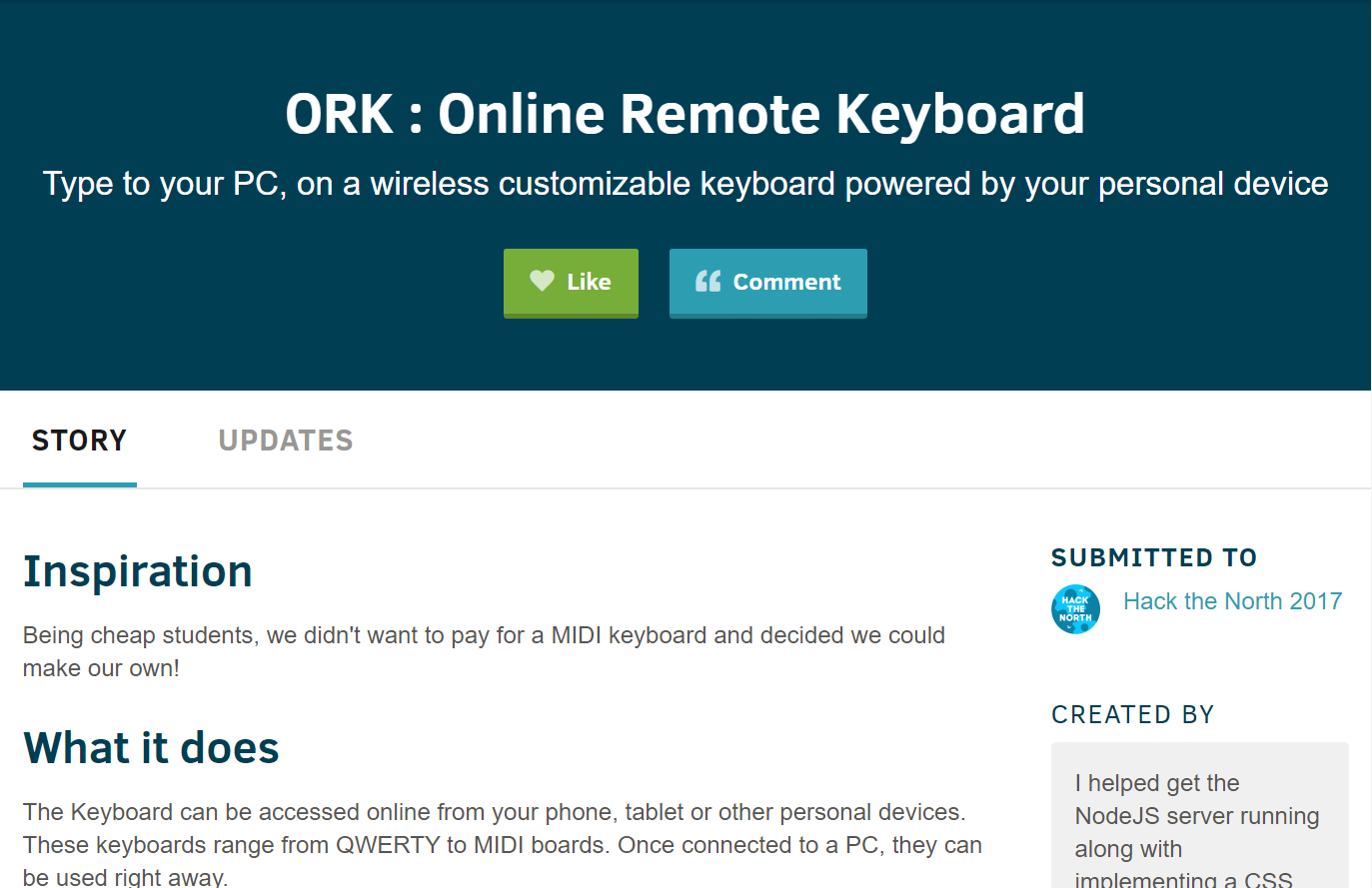 Online remote keyboard devpot page